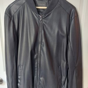 Zara Black Leather Faux Jacket New Never Worn Size XL.